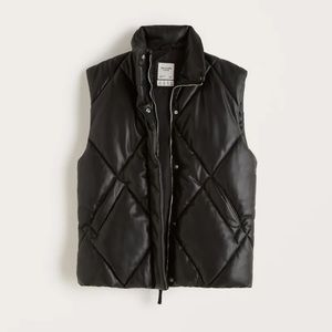 Oversized Vegan Leather Quilted Vest